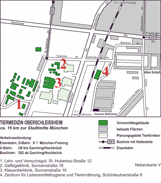 Einrichtungen der Tierärztlichen Fakultät in Oberschleißheim